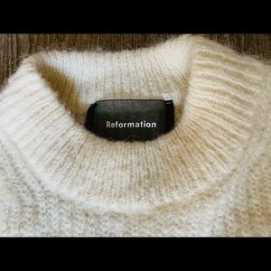 Reformation white sweater, mock neck